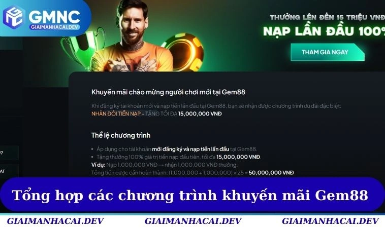 Tổng hợp các chương trình khuyến mãi Gem88 nổi trội