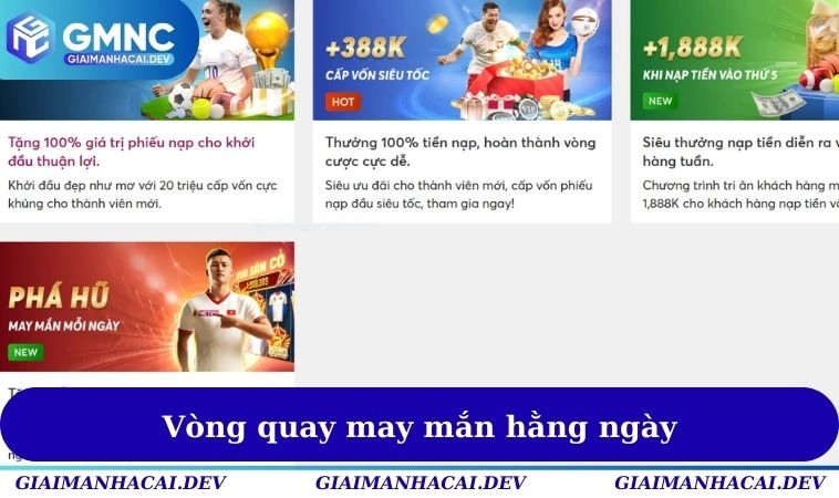 Trải nghiệm vòng quay may mắn với đầy kịch tính