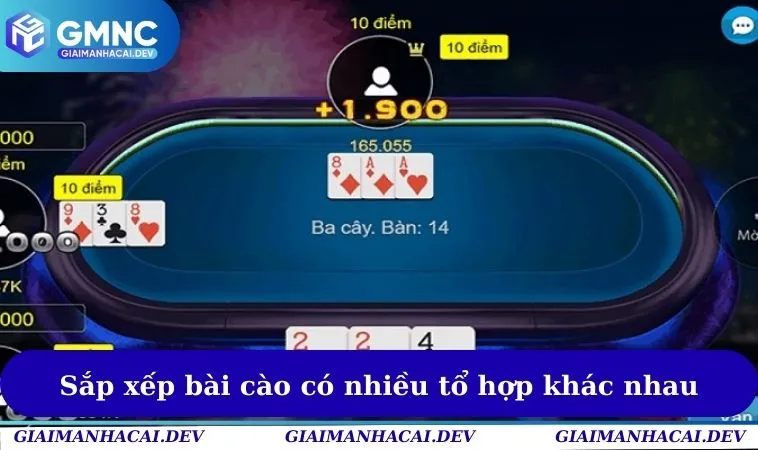 Sắp xếp bài cào có nhiều tổ hợp khác nhau